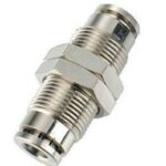 UNION DE ACERO INOXIDABLE 316 PARA MANGUERA DE 8MM DE ACOPLE RAPIDO CON FITTING ROSCADO TIPO PASAMURO