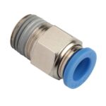 ADAPTADOR DE BRONCE CROMADO PARA MANGUERA DE 10MM CON ACOPLE RAPIDO A MACHO ROSCADO 3/8 PULG