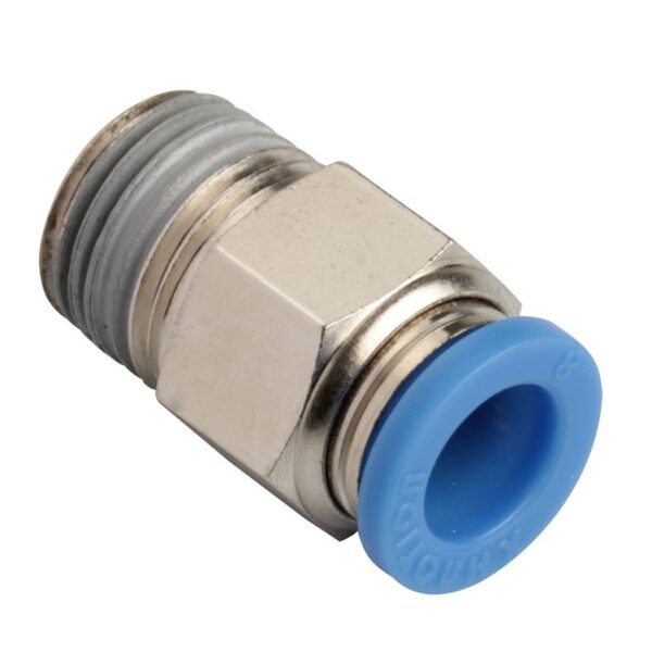 ADAPTADOR DE BRONCE CROMADO PARA MANGUERA DE 10MM CON ACOPLE RAPIDO A MACHO ROSCADO 1/2 PULG