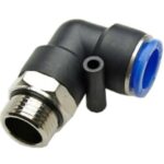 CODO PLASTICO PARA MANGUERA 1/2 PULG CON ACOPLE RAPIDO + MACHO ROSCADO 1/2 PULG