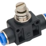 REGULADOR MANUAL DE FLUJO NEUMATICO PARA MANGUERA 6MM CON ACOPLE RAPIDO