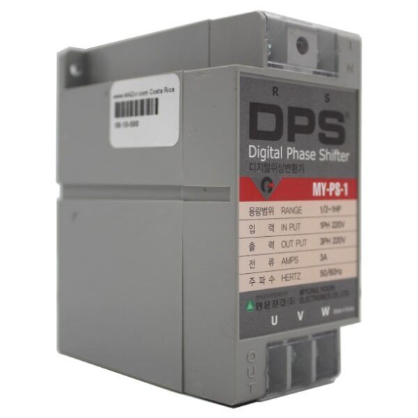 CONVERTIDOR DIGITAL DE FASE PARA MOTORES TRIFASICOS CON RANGO DE CORRIENTE MINIMO DE 2 AMP Y MAXIMO DE 3 AMP. RANGO ESTIMADO DE MOTOR 0.5 - 1HP ENTRADA 1F 220V SALIDA 3F 220V