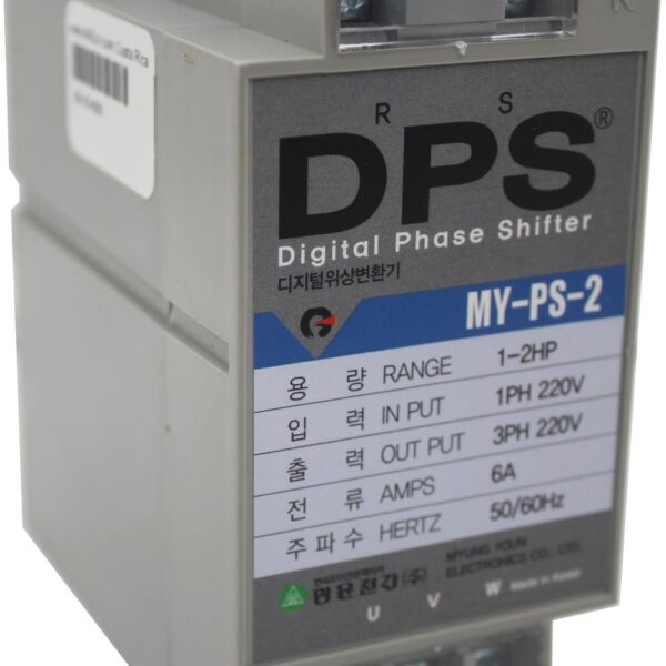 CONVERTIDOR DIGITAL DE FASE PARA MOTORES TRIFASICOS CON RANGO DE CORRIENTE MINIMO DE 4 AMP Y MAXIMO DE 6 AMP. RANGO ESTIMADO DE MOTOR 1 - 2HP ENTRADA 1F 220V SALIDA 3F 220V