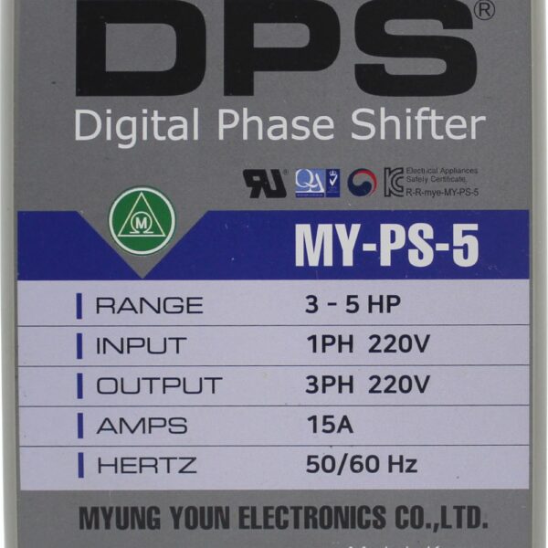 CONVERTIDOR DIGITAL DE FASE PARA MOTORES TRIFASICOS CON RANGO DE CORRIENTE MINIMO DE 10 AMP Y MAXIMO DE 15 AMP. RANGO ESTIMADO DE MOTOR 3 - 5HP ENTRADA 1F 220V SALIDA 3F 220V 15A