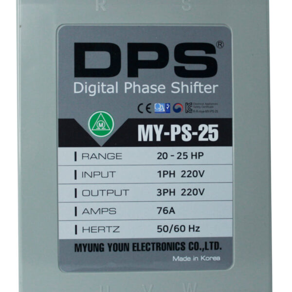 CONVERTIDOR DIGITAL DE FASE PARA MOTORES TRIFASICOS CON RANGO DE CORRIENTE MINIMO DE 61 AMP Y MAXIMO DE 76 AMP. RANGO ESTIMADO DE MOTOR 20 - 25HP ENTRADA 1F 220V SALIDA 3F 220V