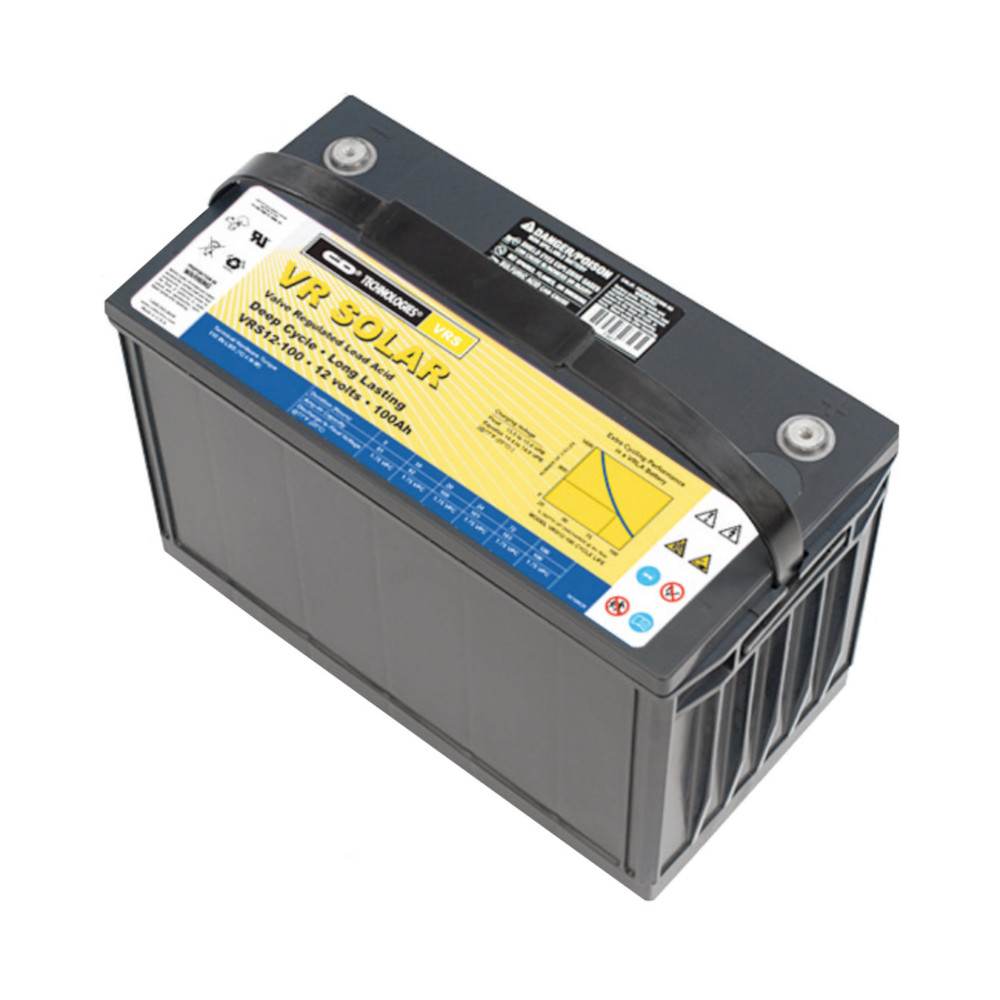 10-08-000_1.jpg BATERIA SERIE VR SOLAR. VRLA/AGM. MARCA C&D. CAPACIDAD: 100Ah 12V. 1 800 CICLOS AL 50% DOD. 6 CELDAS. UL - Image 1